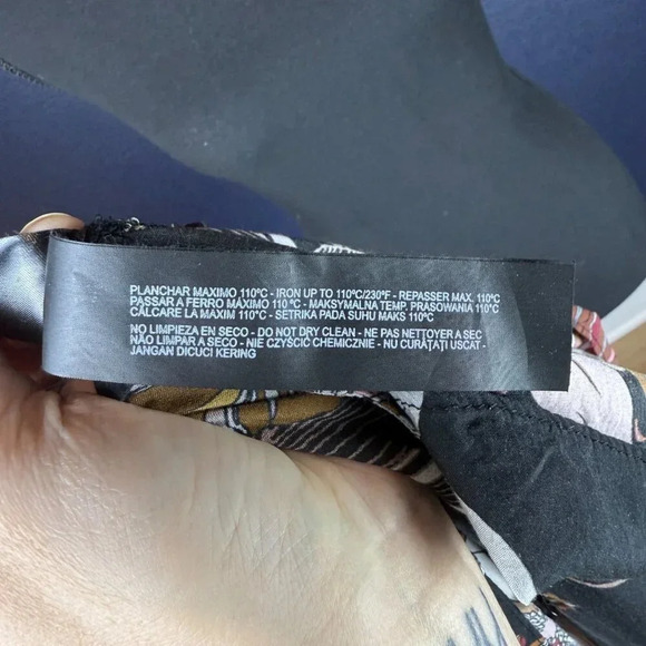 Zara Floral Print Maxi Buttondown Shirt Dress, Black/Brown/Pink, Size XS - Picture 4 of 12